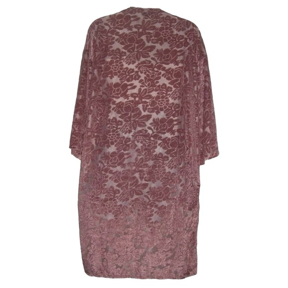 David and Young Duster Pink Crushed Velvet Floral Boho Whimsigoth Festival Beach - Picture 6 of 13